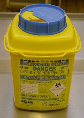 Picture of a 12 litre sharps box