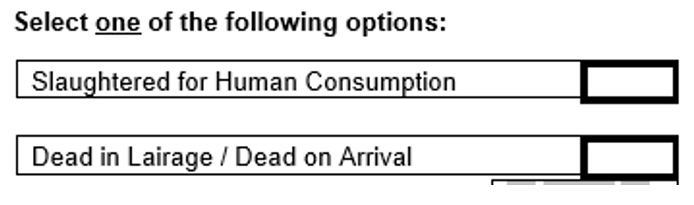 Picture showing TSE 6/2 form options.