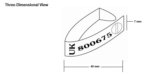 Secondary Tag 4 3D Example of secondary ear tag option 4 flat metal 3D view