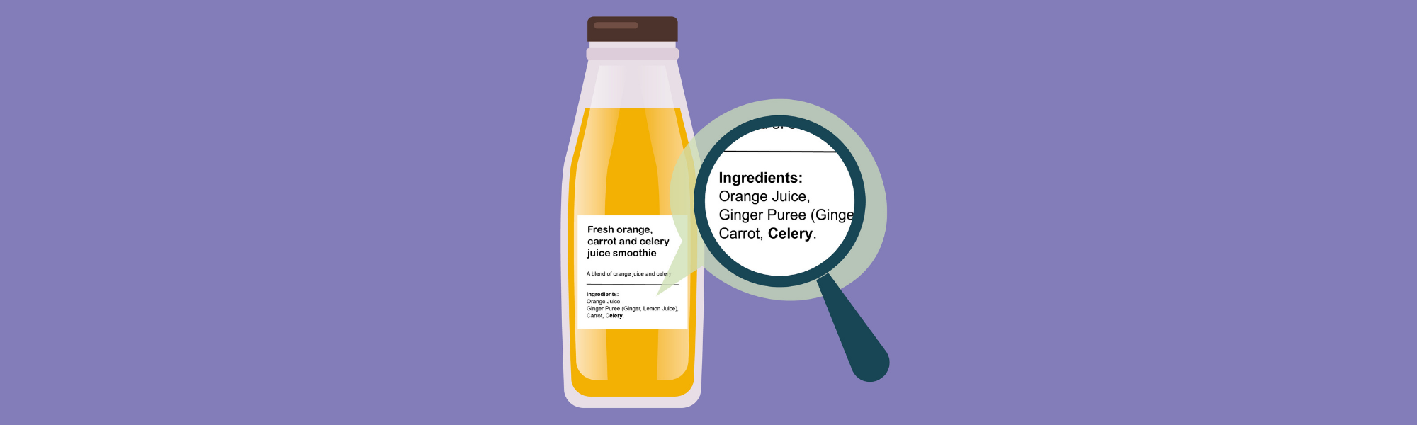 Bottle of fresh juice with PPDS food labelling