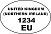 Identification mark valid on the NI market with United Kingdom and Northern Ireland in full, and EU as a suffix.