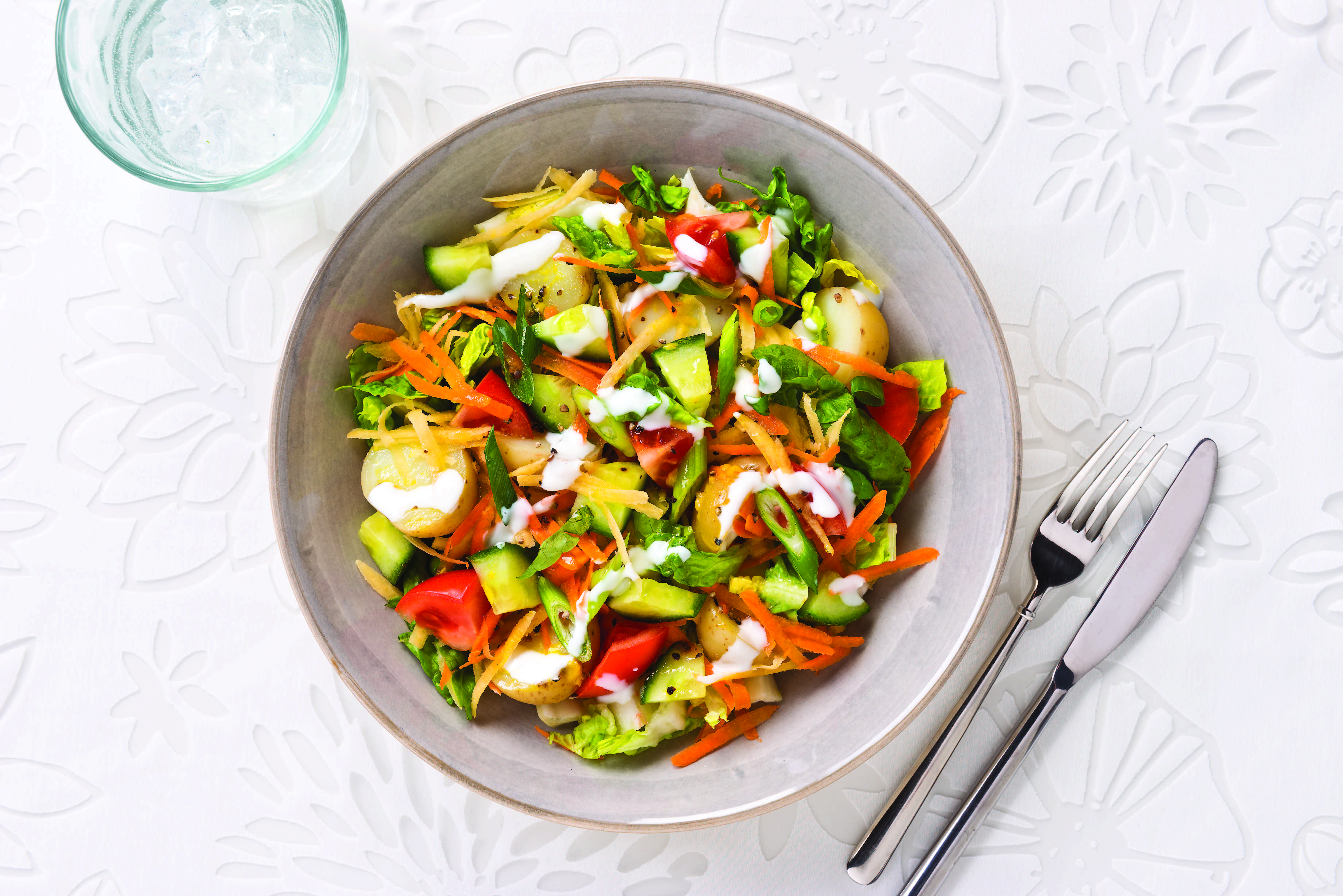 A serving of Secret Garden Salad on a plate