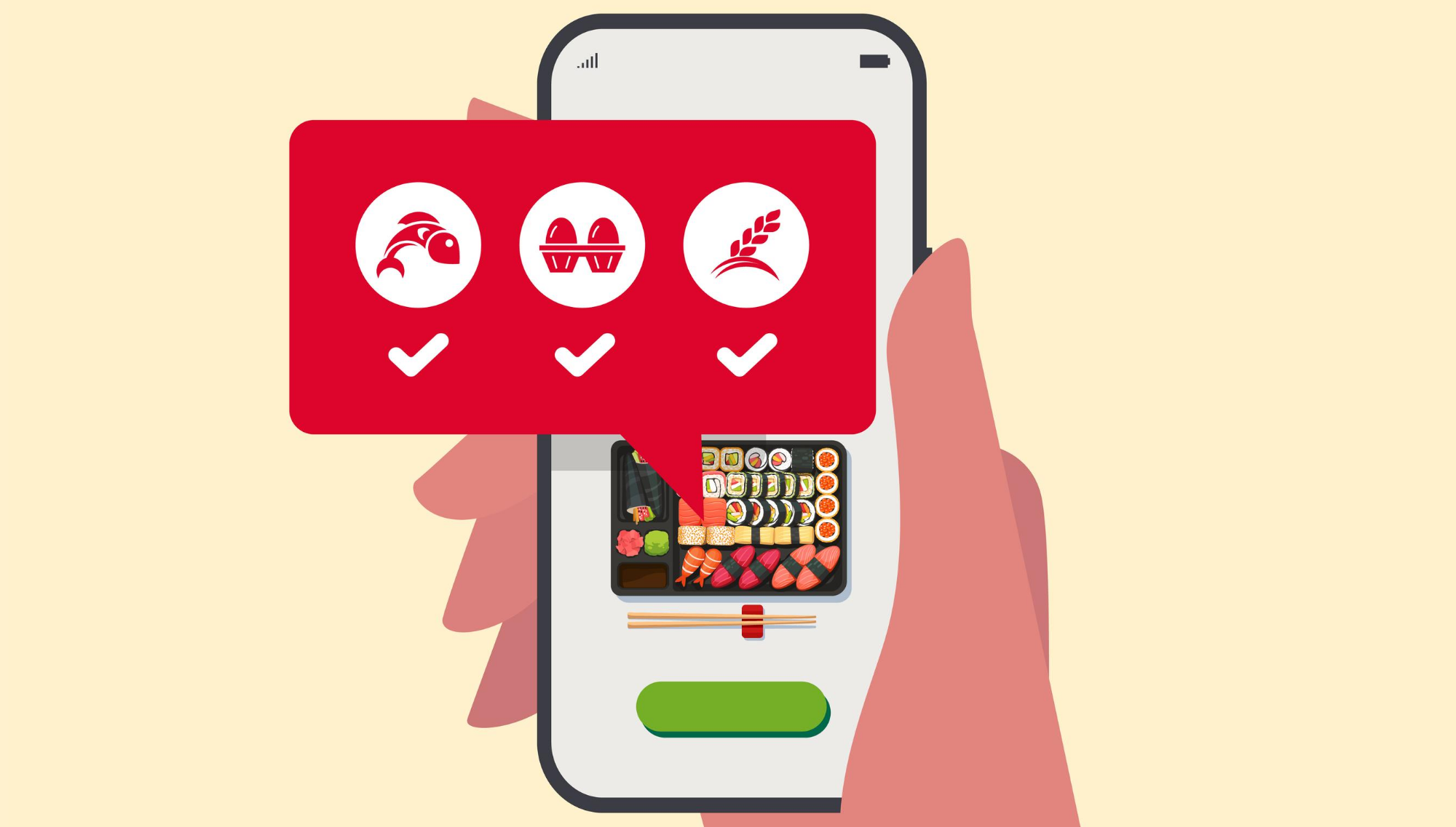 Here to help - allergy labelling Allergy labelling in phone app