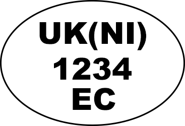 Example of oval health and identification marks: ‘UK(NI) 1234 EC’