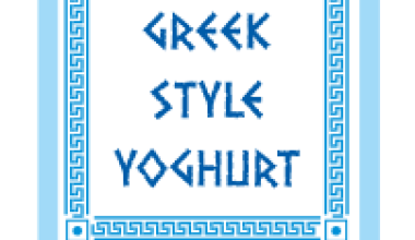 Image of a food label which says Greek Style Yoghurt in large font with text underneath it saying "Produced in the UK” in a slightly smaller font. 